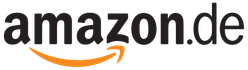 Das Logo von Amazon.de zeigt den Schriftzug 'amazon' in Schwarz mit einem orangefarbenen Pfeil, der von A nach Z zeigt.